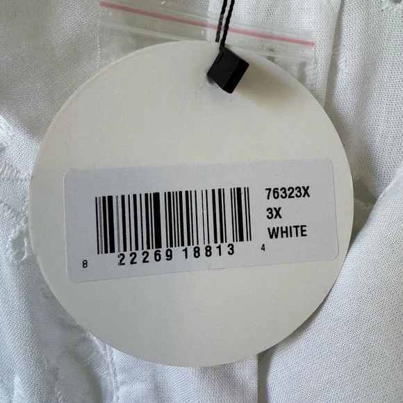 Bohme Flowy White Button Down Top - Size 3X - Picture 7 of 8